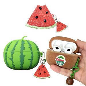 [유니커블]에어팟케이스 귀여운 키위 수박 과일 캐릭터 이어폰 충전 실리콘 커버 파우치 키링 1 2 3 4 프로