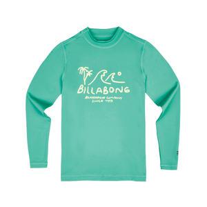 [퀵실버키즈] 주니어 그린 긴팔 시즌 그래픽 래쉬가드 (HE21BR232-FER)