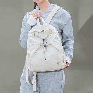여성 경량 나일론 포켓 백팩 조임끈 캐주얼 가방