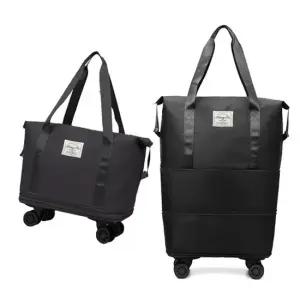 상단 확장형 3단 캐리어 이동식 바퀴탈부착 이민 여행용 가방 수납 보스턴백