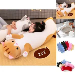 대형 고양이 롱 바디필로우 90cm 수면 쿠션 모찌 찰떡/롱인형/바디쿠션/고양이베개/수면인형
