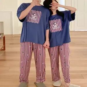 디즈니 미키 반팔세트 커플잠옷 여성홈웨어 파자마 스판