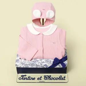 [롯데백화점]타티네쇼콜라 미뇽우주복+귀달이모세트(임신출산50일백일선물세트)TNOWQX112P-116