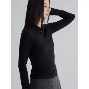 [에잇세컨즈] 레이어드 칼라 티셔츠 - 블랙 (115X41AY15)