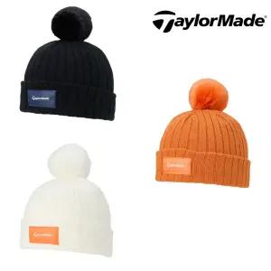 [정품] 25년 테일러메이드 여성 방울 비니 골프 모자 방한 겨울 라운딩