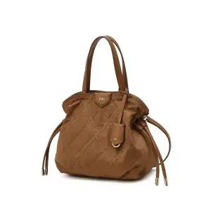 갤러리아 DCBA6E490W2 닥스 아가일 퀼팅 패턴 브라운 나일론 복조리형 토트백