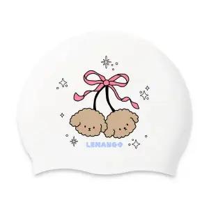 [르망고]실리콘 수영모(22.519.5)FREE 실내 강습용 수영 모자 수모(Pompom Pups(5677)