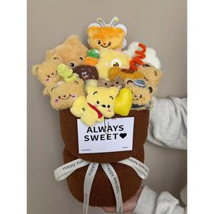 졸업식 꽃다발 인형 다발 꽃다발 축하 흰둥이 꽃다발 커비졸업식꽃다발