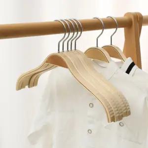 38cm 20개 코팅된 논슬립 나무 옷걸이 미끄럼방지 원목 우드 가게 매장용 여