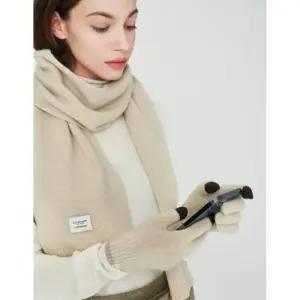 [백화점 정품] 질스튜어트 뉴욕 [선물포장] 여성 베이지 울캐시미어 머플러장갑세트 JAMU4F500I2