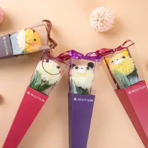 꽃한송이 대학교 고등학교 중학교 단체 졸업식 수료 입학 비누 한송이 꽃다발 선물 포장