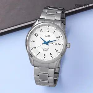 알바 AV3253X1 모던 슬림 데이데이트 투톤 정장 남자 메탈 시계 c