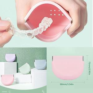 의치 보관용 실리콘 리테이너 케이스, 보이지 않는 교정기 상자, 마우스 가드 컨테이너, 가짜 치아 거치대