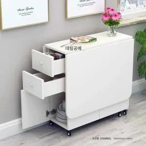 확장형 주방 식탁 다용도 접이식 인용 좁은