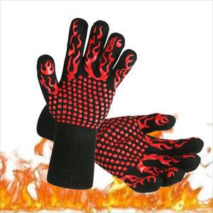 바베큐 장갑 극한의 내화성 보호를 위한 내열성 그릴 오븐 장갑 실리콘 그립 엑스트라 롱 미트 실내 및 실