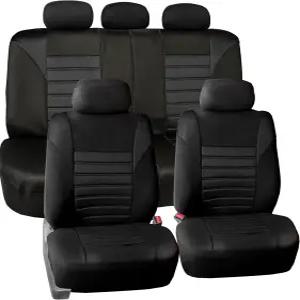 FH 그룹 자동차 카시트 커버 풀 세트 프리미엄 3D 에어 메시 프론트 시트 에어백 호환 및 스플릿 벤치 트럭