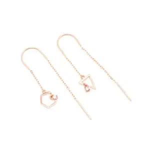 14K 언밸런스 도형 드롭 귀걸이 OPKYE4094