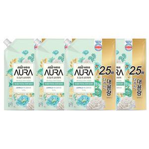 아우라 초고농축 섬유유연제 리필 스모키머스크, 1.7L, 4개
