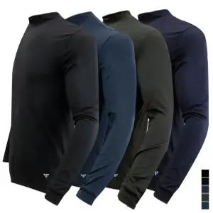 남성 겨울 작업복 등산 상의 아웃도어 긴팔 기모 스포츠 반목 폴라 기능성 스판 티셔츠
