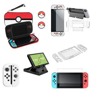 아싸라봉 닌텐도 스위치 OLED 호환 몬스터 패키지 악세사리 케이스 가방 강화유리 버튼캡 거치대 세트