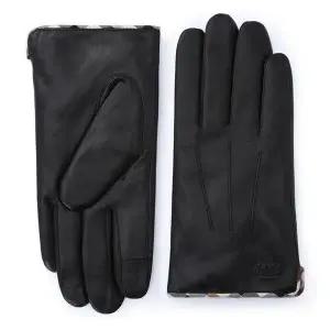 [닥스](강남점)DCGV1F121 [남성장갑]블랙 체크배색 가죽 스마트폰 터치 남성장갑