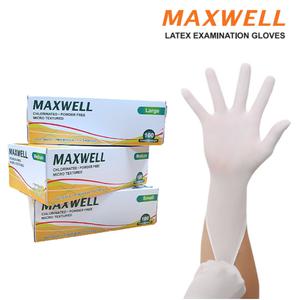 맥스웰 라텍스장갑 일회용 진료 의료 위생장갑 파우더프리 글러브 100매입