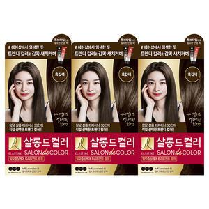 엘라스틴 살롱드컬러 염색약 흑갈색, 3개