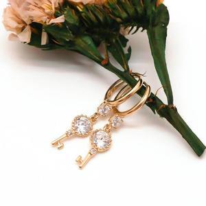 14k 숏 드롭 열쇠 원터치 귀걸이 OPKYE0099