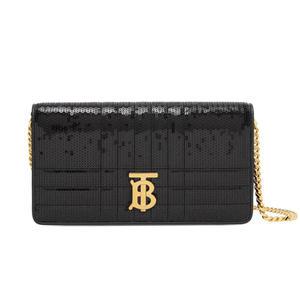 23SS 버버리 롤라 디태처블 스트랩 시퀸 월렛백 블랙 8062251 A1189 STK