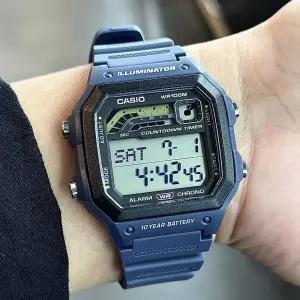 카시오 남자 전자시계 군인 군대 군용 방수 WS-1600H-2A
