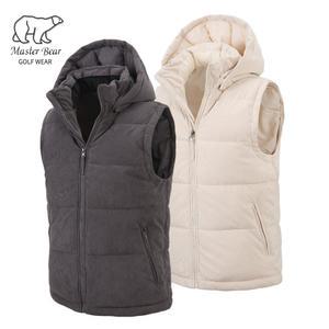 남자 후드 패딩조끼 후드탈부착 골지 웰론 베스트 빅사이즈 MB