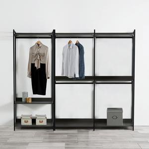 동서가구 디케로 시스템행거 철제 조립식 2400 드레스룸 1단+2단 행거 세트 DF924851