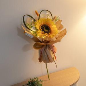 해바라기 조화 꽃다발 LED 엔틱 48cm 인테리어 꽃 선물 기념일 금전화 풍수 집들이 개업