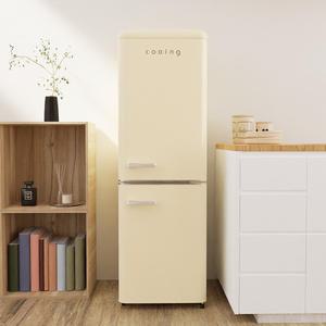 쿠잉 레트로 냉장고 151리터 REF-C153C / 크림색상 /  2도어 소형냉장고 미니 원룸 K