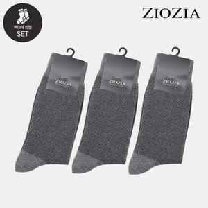 [지오지아] [3PACK] 헤링본 그레이 장목 드레스 삭스 (ABC5AY1303_GR)