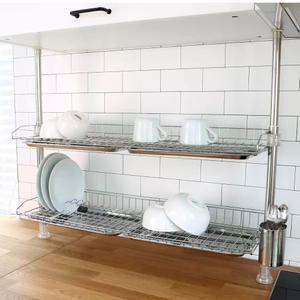 2단 원터치 씽크선반 800 스텐물받침 A/S 설겆이건조대 식기 건조대 식기건조 씽크대정리 싱크선반