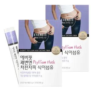 내츄럴플러스 에버핏 쾌변엔 차전자피 식이섬유 30포 X 2개 묵직한 아랫배 부드러운 장운동