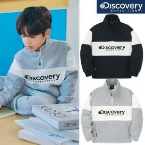 [디스커버리키즈](마산점)DKTR53046 키즈 배색 트레이닝 기모 하이넥 맨투맨