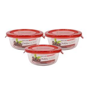 [기타]뉴오븐글라스 스마트 원형 400ml-3개/오븐용기/밀폐용기/내열유리/전자레인지