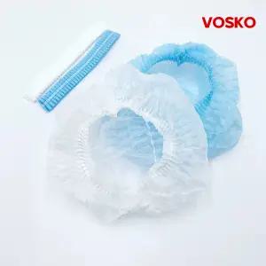 보스코 일회용 부직포 헤어캡 100매 주름형 라운드캡 식품 공장 위생모 안전모 커버