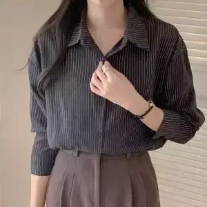 [코코블랑] 피치기모 스트라이프 셔츠