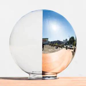 14호 외경 355mm 세로 증착 PC 글러브 커버 크롬 도금 간판 문주 호박등 보안등 글로브 14인치