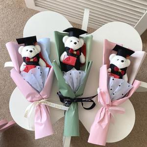 졸업식 곰돌이 인형 꽃다발 장식 초등 유치원 어린이집 선물 학사모
