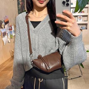 바나나 크로스백 소가죽 크로아상백 마실가방 무지가방