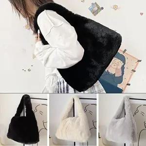 여성 여자 부드러운 퍼가방 스퀘어백 핸드백 숄더백-WDB74D0