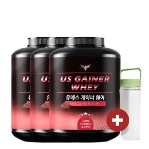 유에스게이너웨이 3.2kg 3통 게이너 프로틴 벌크업 살찌는보충제 탄수화물 연한코코아 곡물맛 총 9.6kg