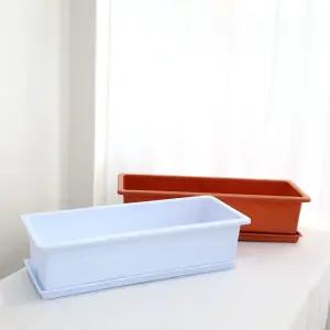 베란다 플라스틱 화분 초화박스 대 63x22cm/긴/분갈이/모종/실내/인테리어/가벼운/소형/예쁜/직사각형/다육