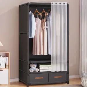901M 심플 2단 수납형 간이옷장 옷장행거 커버옷장