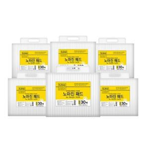노마진 흡수력 흐름방지 방수막 다이아몬드형 엠보싱 반려견용 배변패드 대형 30매 6팩