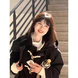 떡볶이 코트 여성 박시한 윈터 롱 후드 모직 학생